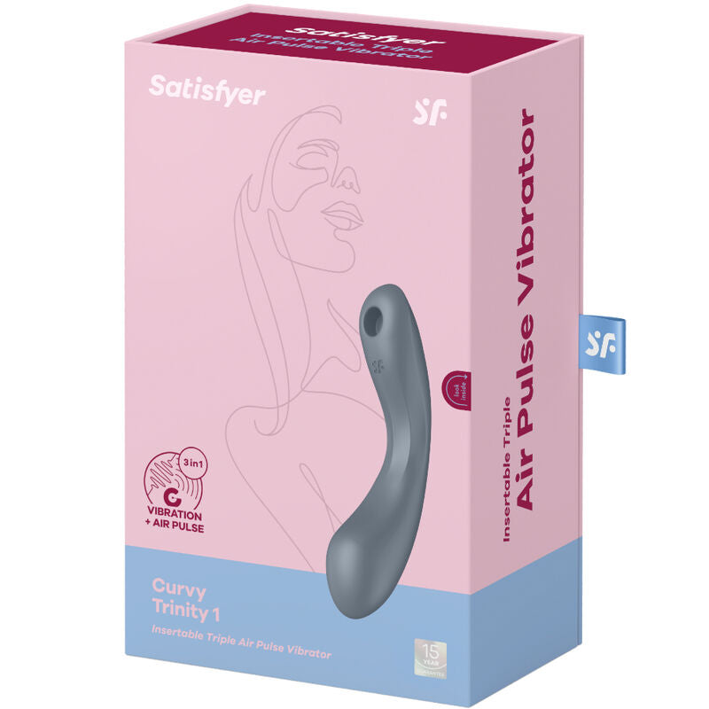SATISFYER - CURVE TRINITY 1 AIR PULSE VIBRATION - ToysByMonk