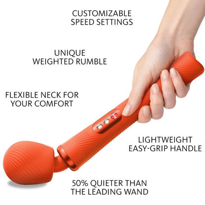 FUN FACTORY - VIM SILICONE RECHARGEABLE VIBRATING WEIGHTED RUMBLE WAND MIDNIGHT BLUE - ToysByMonk