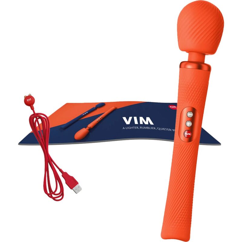 FUN FACTORY - VIM SILICONE RECHARGEABLE VIBRATING WEIGHTED RUMBLE WAND MIDNIGHT BLUE - ToysByMonk