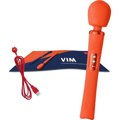 FUN FACTORY - VIM SILICONE RECHARGEABLE VIBRATING WEIGHTED RUMBLE WAND MIDNIGHT BLUE - ToysByMonk