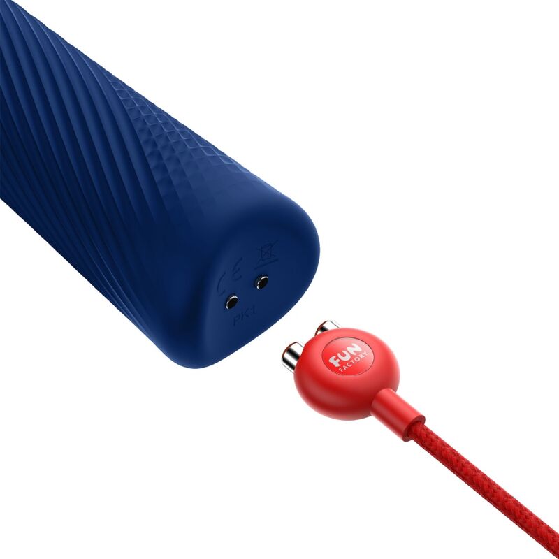 FUN FACTORY - VIM SILICONE RECHARGEABLE VIBRATING WEIGHTED RUMBLE WAND MIDNIGHT BLUE FUN FACTORY