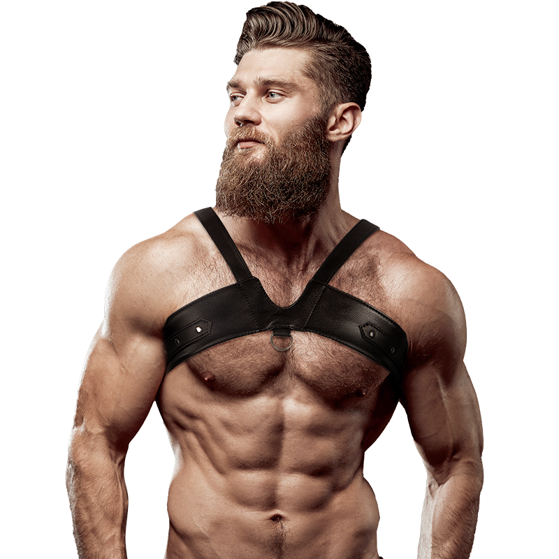 FETISH SUBMISSIVE ATTITUDE - MEN'S BRIGADE ECO-LEATHER CHEST HARNESS - ToysByMonk