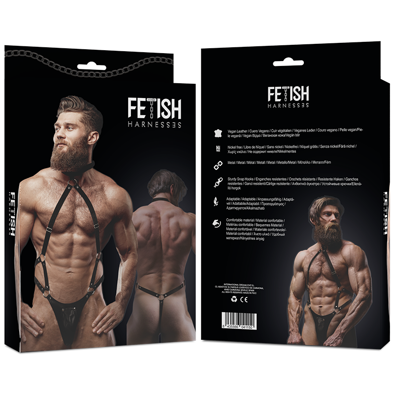 FETISH SUBMISSIVE ATTITUDE - MEN'S ECO-LEATHER JOCK STRAP HARNESS - ToysByMonk