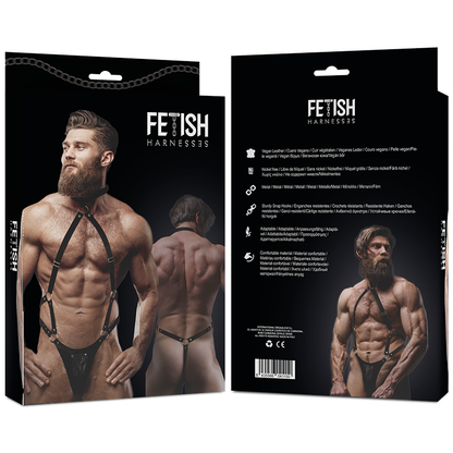 FETISH SUBMISSIVE ATTITUDE - MEN'S ECO-LEATHER JOCK STRAP HARNESS - ToysByMonk