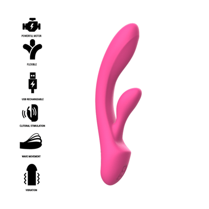 INTENSE - LUIGI RABBIT VIBRATOR PINK LIQUID SILICONE INTENSE FUN