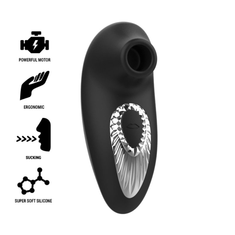 BLACK&SILVER - DRAKE DELUXE SUCKING VIBE RECHARGEABLE SILICONE BLACK BLACK&SILVER