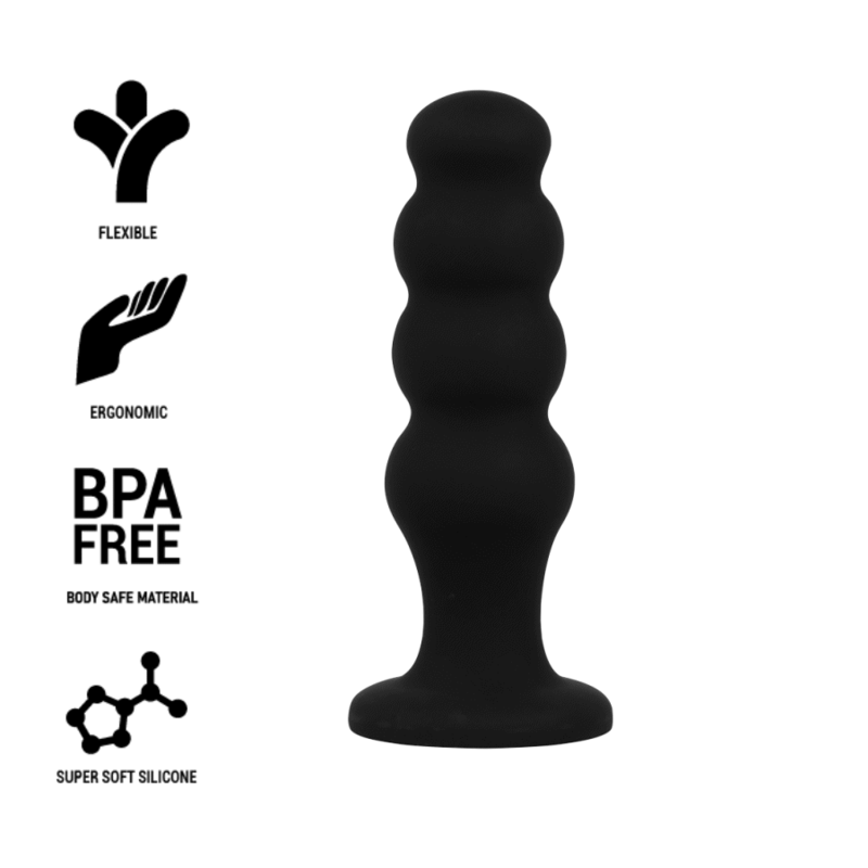 BLACK&SILVER - SCOTT PREMIUM SILICONE ANAL PLUG BLACK BLACK&SILVER