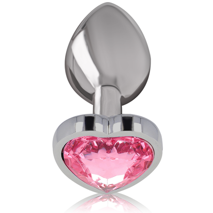 INTENSE - ALUMINUM METAL ANAL PLUG PINK HEART SIZE L INTENSE ANAL TOYS