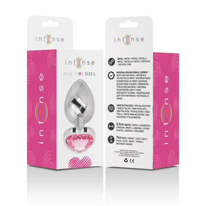 INTENSE - ALUMINUM METAL ANAL PLUG PINK HEART SIZE L INTENSE ANAL TOYS