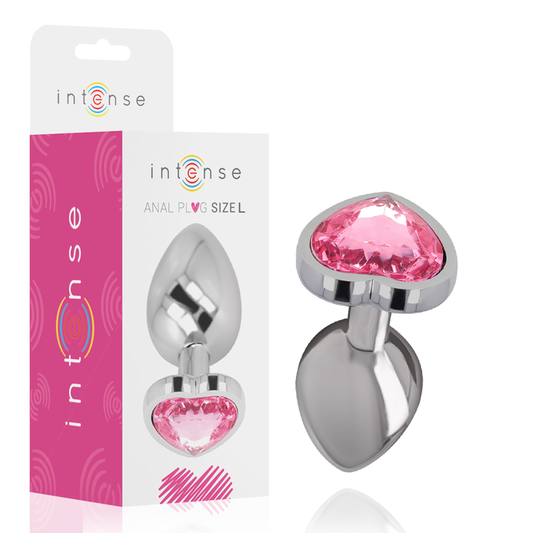 INTENSE - ALUMINUM METAL ANAL PLUG PINK HEART SIZE L INTENSE ANAL TOYS