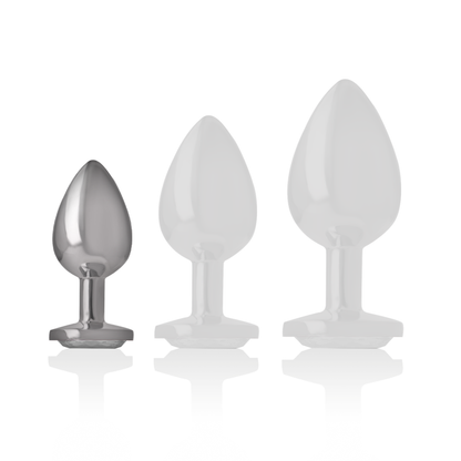 INTENSE - WHITE HEART ALUMINUM METAL ANAL PLUG SIZE S INTENSE ANAL TOYS