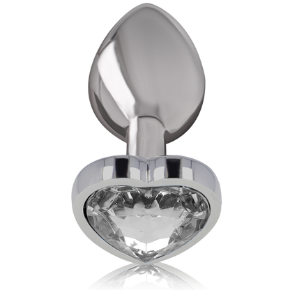 INTENSE - ANAL PLUG METAL ALUMINUM WHITE HEART SIZE L - ToysByMonk