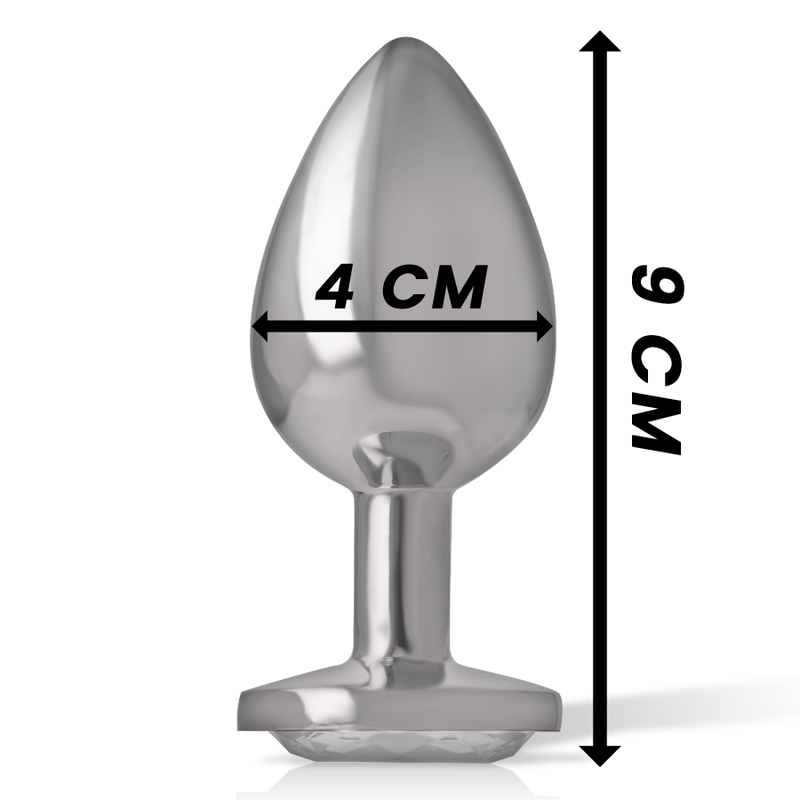 INTENSE - ANAL PLUG METAL ALUMINUM WHITE HEART SIZE L - ToysByMonk