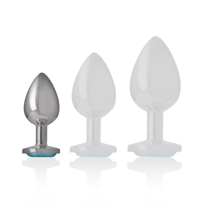 INTENSE - ALUMINUM METAL ANAL PLUG BLUE HEART SIZE S INTENSE ANAL TOYS