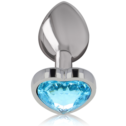 INTENSE - ALUMINUM METAL ANAL PLUG BLUE HEART SIZE S INTENSE ANAL TOYS
