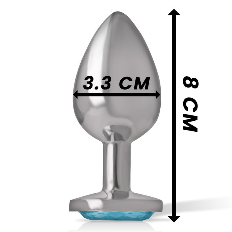 INTENSE - ALUMINUM METAL ANAL PLUG BLUE HEART SIZE M INTENSE ANAL TOYS