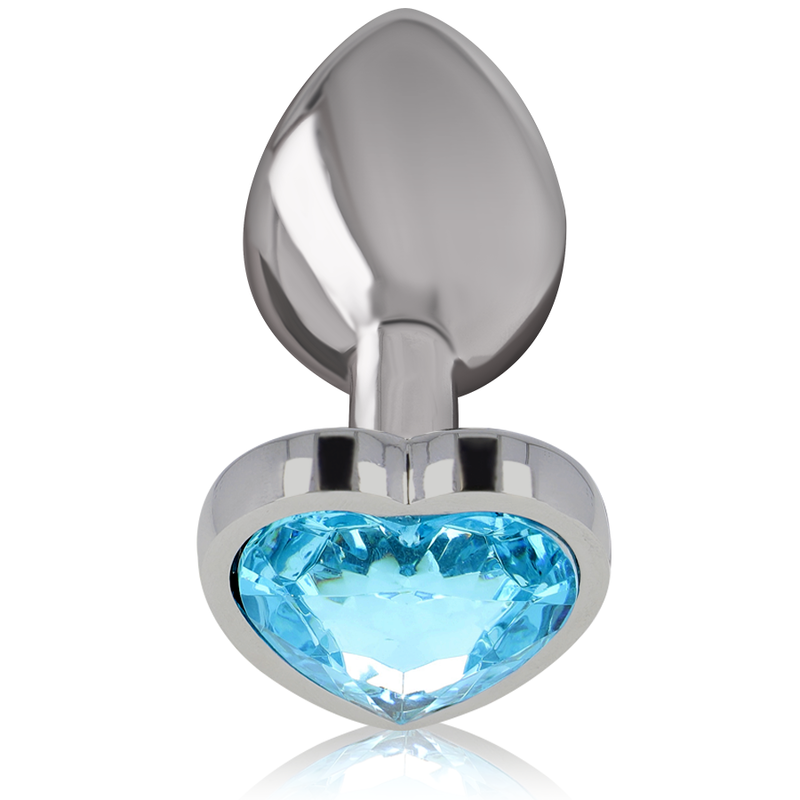 INTENSE - ALUMINUM METAL ANAL PLUG BLUE HEART SIZE M INTENSE ANAL TOYS