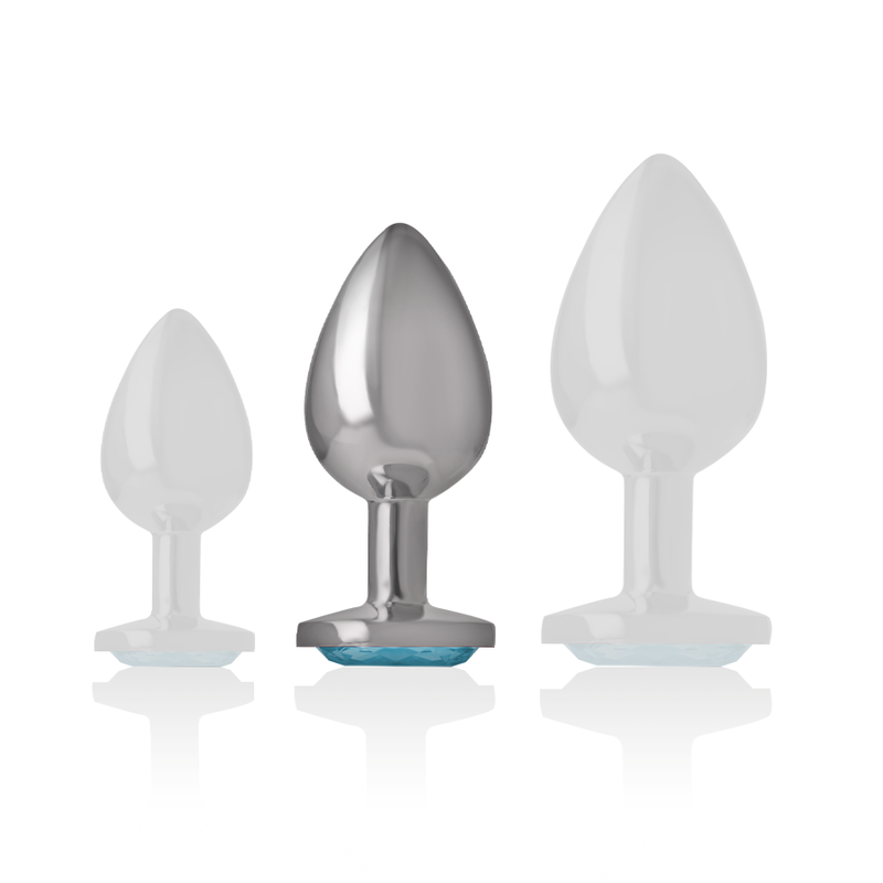 INTENSE - ALUMINUM METAL ANAL PLUG BLUE HEART SIZE M INTENSE ANAL TOYS