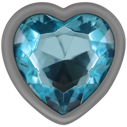 INTENSE - ALUMINUM METAL ANAL PLUG BLUE HEART SIZE M INTENSE ANAL TOYS