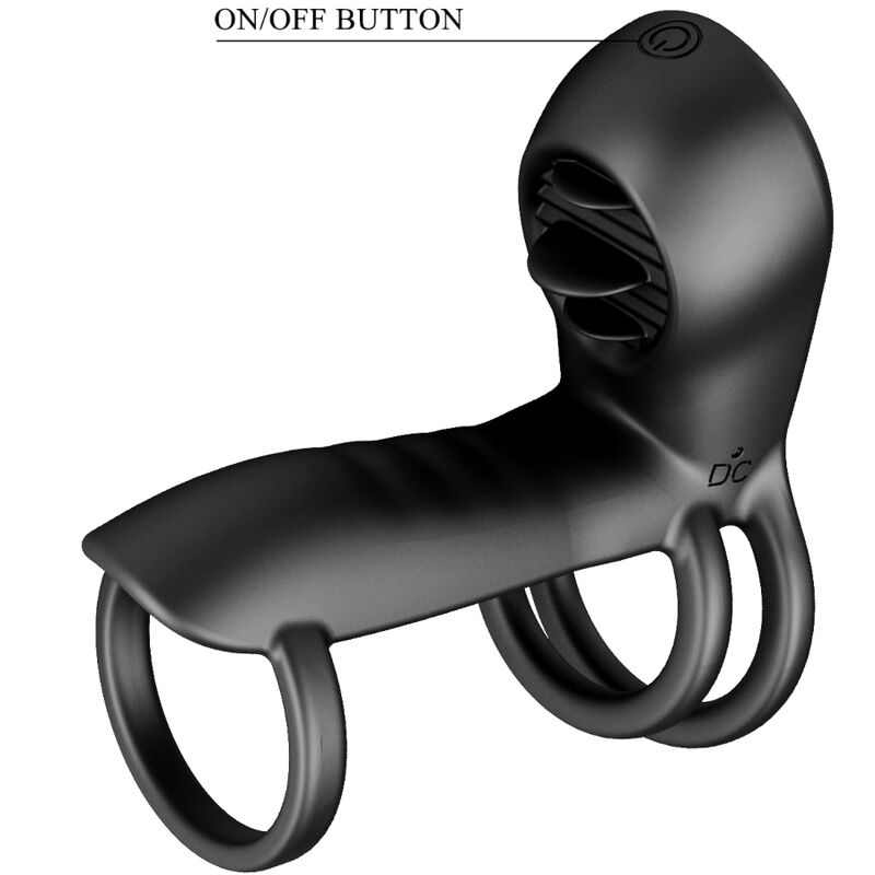 PRETTY LOVE - JAMMY PENIS SHEATH 12 VIBRATIONS WITH RECHARGEABLE SILICONE TONGUE PRETTY LOVE MALE