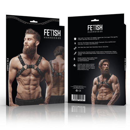 FETISH SUBMISSIVE ATTITUDE - MEN'S ADJUSTABLE ECO-LEATHER CHEST BULLDOG HARNESS - ToysByMonk