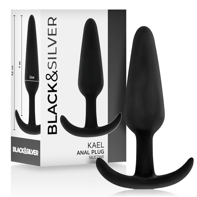 BLACK&SILVER - KAEL SILICONE ANAL PLUG WITH MEDIUM HANDLE - ToysByMonk