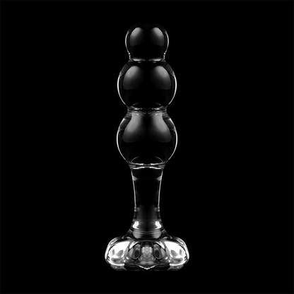 NEBULA SERIES BY IBIZA - MODEL 1 ANAL PLUG BOROSILICATE GLASS CLEAR 10.5 CM -O- 3 CM - ToysByMonk