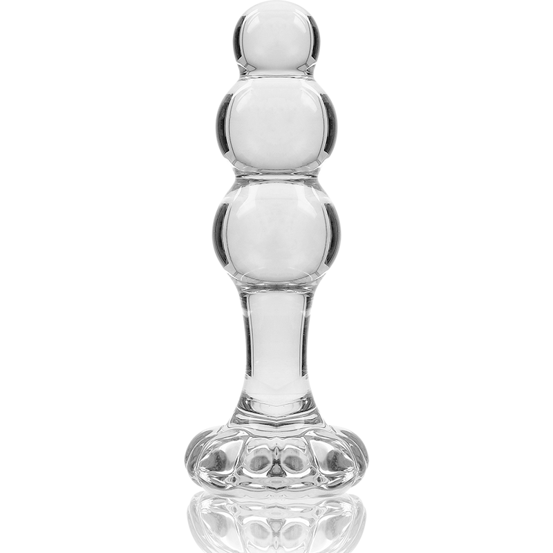 NEBULA SERIES BY IBIZA - MODEL 1 ANAL PLUG BOROSILICATE GLASS CLEAR 10.5 CM -O- 3 CM - ToysByMonk