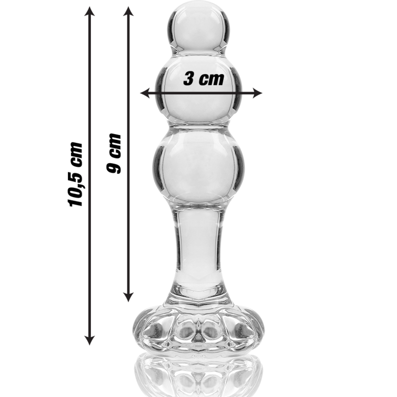 NEBULA SERIES BY IBIZA - MODEL 1 ANAL PLUG BOROSILICATE GLASS CLEAR 10.5 CM -O- 3 CM - ToysByMonk