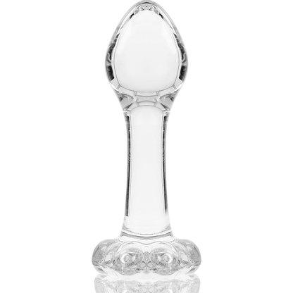 NEBULA SERIES BY IBIZA - MODEL 2 ANAL PLUG BOROSILICATE GLASS CLEAR 11 CM -O- 3.5 CM - ToysByMonk