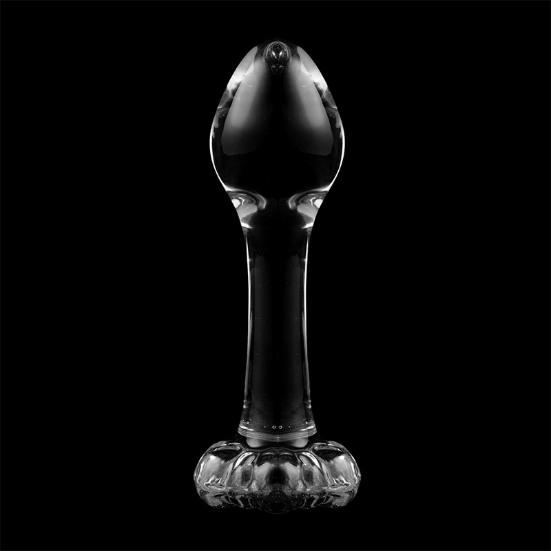 NEBULA SERIES BY IBIZA - MODEL 2 ANAL PLUG BOROSILICATE GLASS CLEAR 11 CM -O- 3.5 CM - ToysByMonk