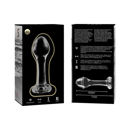 NEBULA SERIES BY IBIZA - MODEL 2 ANAL PLUG BOROSILICATE GLASS CLEAR 11 CM -O- 3.5 CM - ToysByMonk