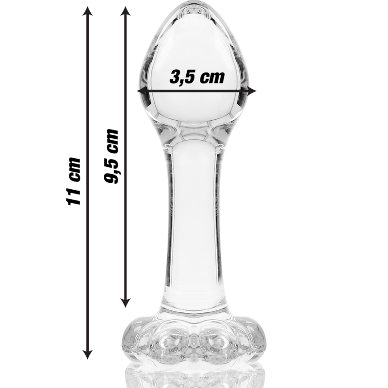 NEBULA SERIES BY IBIZA - MODEL 2 ANAL PLUG BOROSILICATE GLASS CLEAR 11 CM -O- 3.5 CM - ToysByMonk