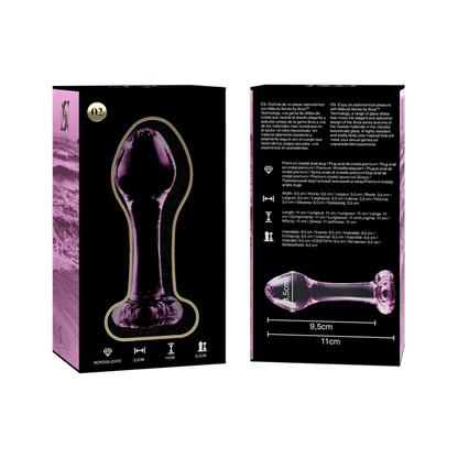 NEBULA SERIES BY IBIZA - MODEL 2 ANAL PLUG BOROSILICATE GLASS CLEAR 11 CM -O- 3.5 CM - ToysByMonk