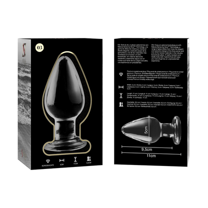 NEBULA SERIES BY IBIZA - MODEL 3 ANAL PLUG BOROSILICATE GLASS TRANSPARENT 11 CM -O- 5 CM - ToysByMonk