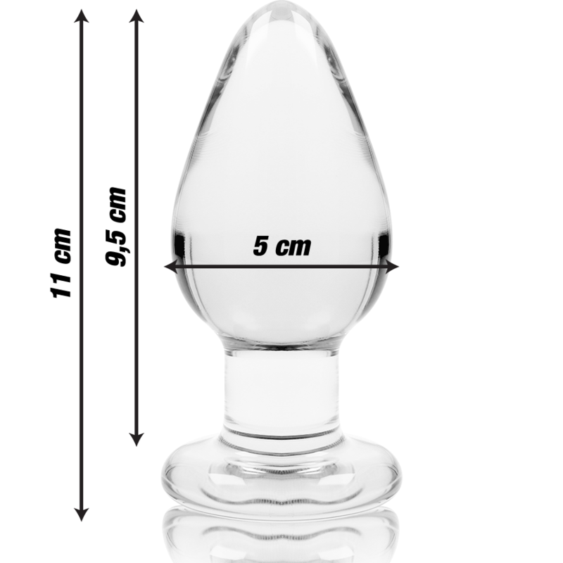 NEBULA SERIES BY IBIZA - MODEL 3 ANAL PLUG BOROSILICATE GLASS TRANSPARENT 11 CM -O- 5 CM - ToysByMonk