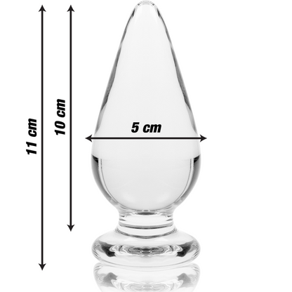 NEBULA SERIES BY IBIZA - MODEL 4 ANAL PLUG BOROSILICATE GLASS CLEAR 11 CM -O- 5 CM - ToysByMonk