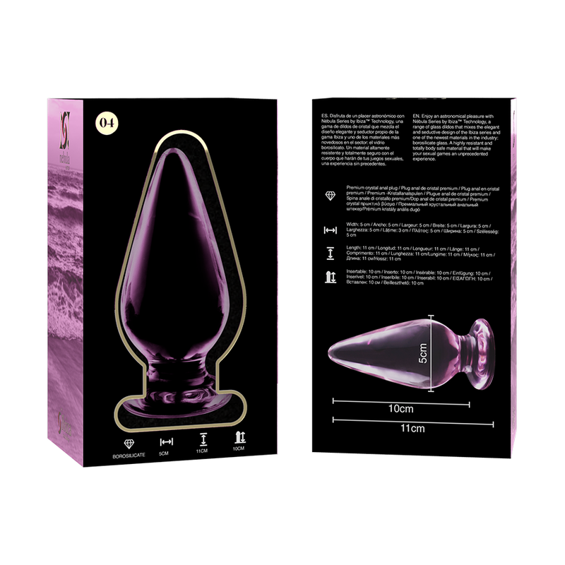 NEBULA SERIES BY IBIZA - MODEL 4 ANAL PLUG BOROSILICATE GLASS CLEAR 11 CM -O- 5 CM - ToysByMonk