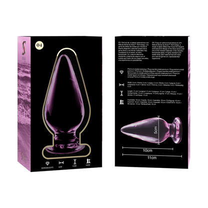 NEBULA SERIES BY IBIZA - MODEL 4 ANAL PLUG BOROSILICATE GLASS CLEAR 11 CM -O- 5 CM - ToysByMonk