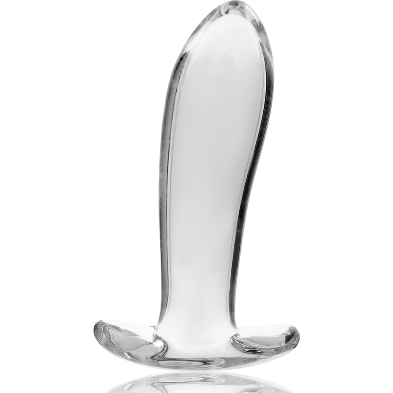 NEBULA SERIES BY IBIZA - MODEL 5 ANAL PLUG BOROSILICATE GLASS CLEAR 12.5 CM -O- 3.5 CM - ToysByMonk
