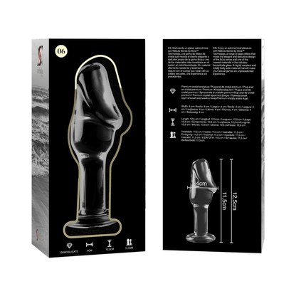 NEBULA SERIES BY IBIZA - MODEL 6 ANAL PLUG BOROSILICATE GLASS CLEAR 12.5 CM -O- 4 CM - ToysByMonk