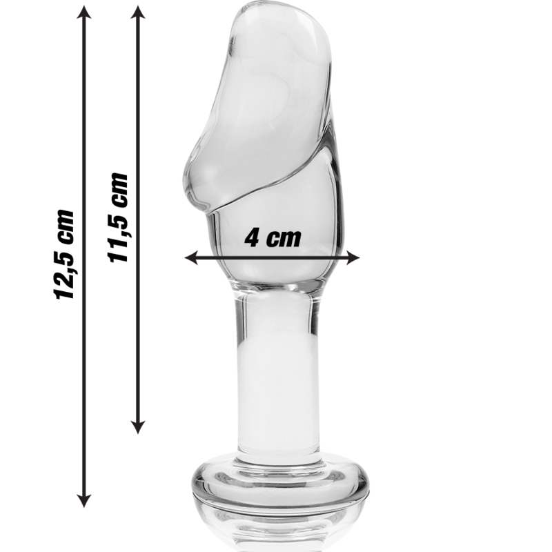 NEBULA SERIES BY IBIZA - MODEL 6 ANAL PLUG BOROSILICATE GLASS CLEAR 12.5 CM -O- 4 CM - ToysByMonk
