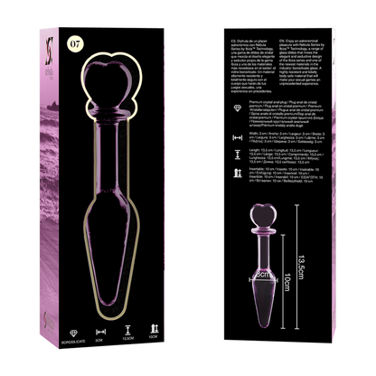 NEBULA SERIES BY IBIZA - MODEL 7 ANAL PLUG BOROSILICATE GLASS CLEAR 13.5 CM -O- 3 CM - ToysByMonk