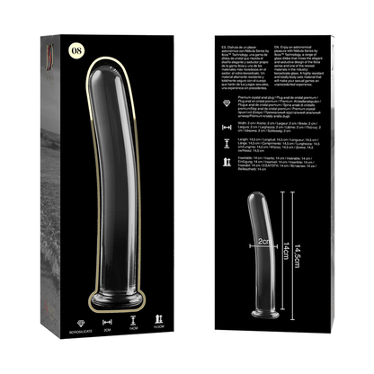 NEBULA SERIES BY IBIZA - MODEL 8 DILDO BOROSILICATE GLASS CLEAR 14.5 CM -O- 2 CM - ToysByMonk