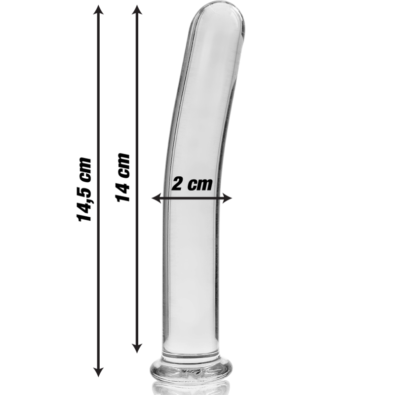 NEBULA SERIES BY IBIZA - MODEL 8 DILDO BOROSILICATE GLASS CLEAR 14.5 CM -O- 2 CM - ToysByMonk