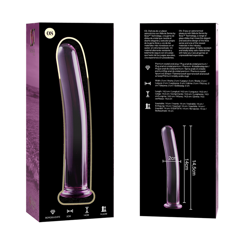 NEBULA SERIES BY IBIZA - MODEL 8 DILDO BOROSILICATE GLASS CLEAR 14.5 CM -O- 2 CM - ToysByMonk