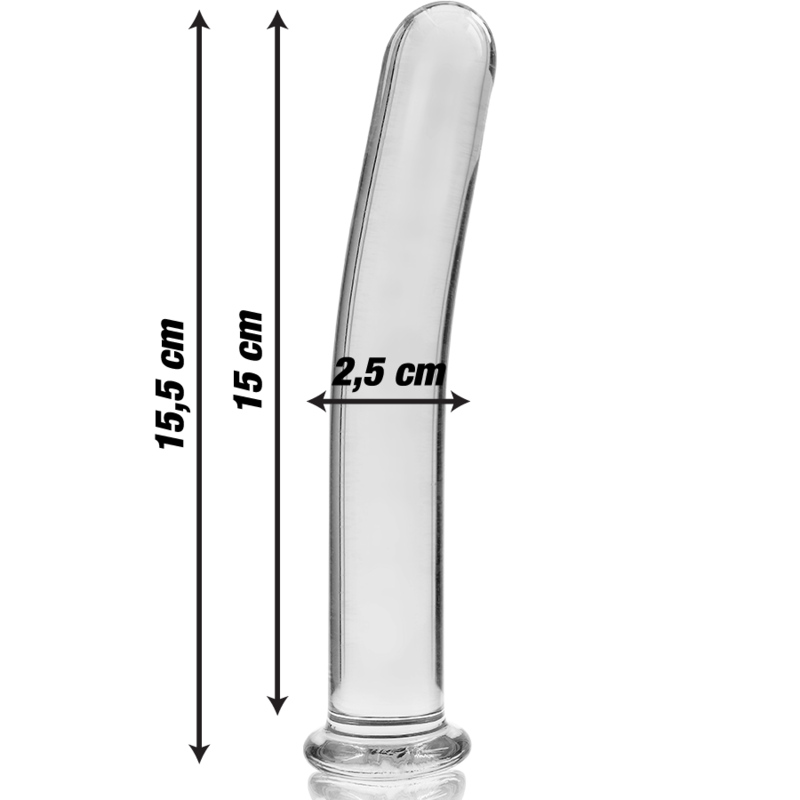 NEBULA SERIES BY IBIZA - MODEL 9 DILDO BOROSILICATE GLASS CLEAR 15.5 CM -O- 2.5 CM - ToysByMonk