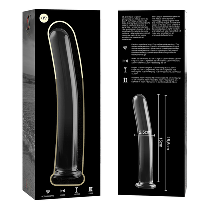 NEBULA SERIES BY IBIZA - MODEL 9 DILDO BOROSILICATE GLASS CLEAR 15.5 CM -O- 2.5 CM - ToysByMonk