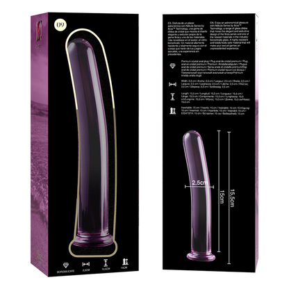 NEBULA SERIES BY IBIZA - MODEL 9 DILDO BOROSILICATE GLASS CLEAR 15.5 CM -O- 2.5 CM - ToysByMonk