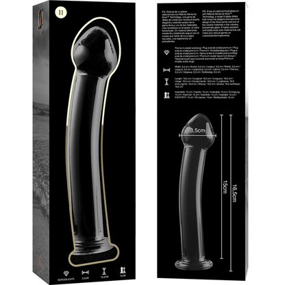 NEBULA SERIES BY IBIZA - MODEL 11 DILDO BOROSILICATE GLASS CLEAR 16 CM -O- 3 CM - ToysByMonk